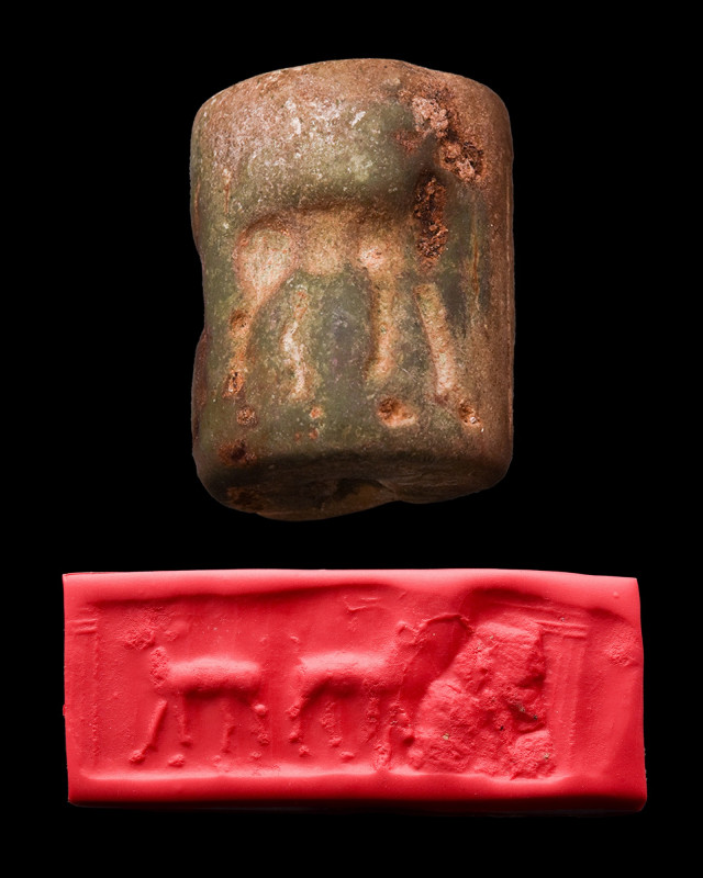 MESOPOTAMIAN BROWN STONE CYLINDER SEAL - ORIGINAL PROF. LAMBERT REPORT

 Ca. 3...