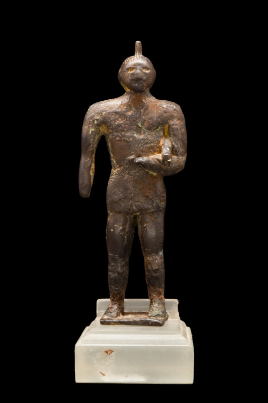 BACTRIAN OR ELAMITE BRONZE FIGURE 

 Central Asia, Ca. 1000 BC
 A cast bronze...