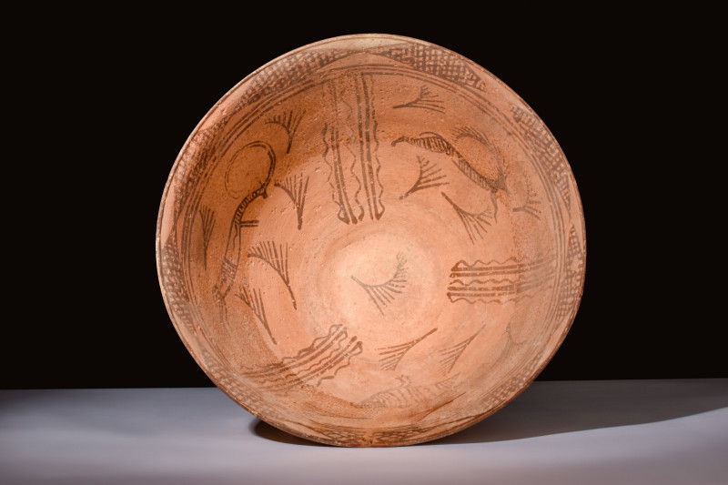 LARGE INDUS VALLEY TERRACOTTA BOWL WITH ANIMALS

 Ca. 2400 BC
 A terracotta b...