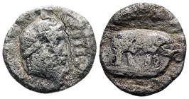 Roman Imperatorial. Scipio (Julius Caesar era), denarius, 47-46 BC.