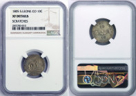 Sierra-Leone silver 10 cents 1805. NGC XF det. Lion facing. Last date.