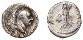 Roman Empire, Vitellius, Denarius, Lugdunum, 69 AD. Scarce.