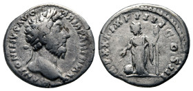 Roman Empire, Marcus Aurelius. silver denarius. AD 166-167.
