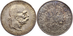 Austria 5 Corona 1907. Franz Joseph I