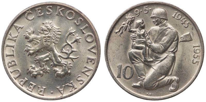 KM-42, N# 12623, Schön# 47, 10th Anniversary - Liberation from Germany, Silver, ...