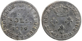 French Isles de Bourbon - Mauritius and Reunion, 3 SOLS 1779.