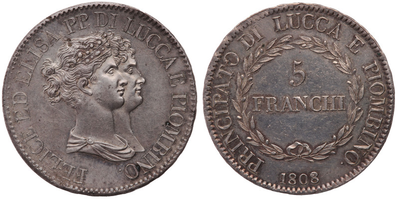 Mont. 438; Dav. 203; Pag. 254; Gig. 6; Italian States - Lucca. Elisa Bonaparte a...