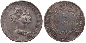 Italian States Lucca 5 Franchi 1808