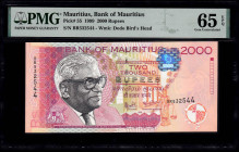 Mauritius 2000 Rupees 1999 PMG 65 EPQ