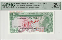 Saint Thomas & Prince 100 Dobras 1977 PMG UNC 65 EPQ Top Pop Specimen