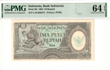Indonesia 50 Rupiah 1964 PMG 64 EPQ