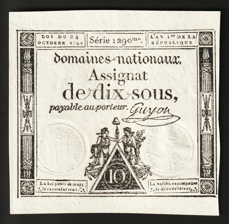 P-A-64a; 24.10.1792; Signature : Guyon; UNC