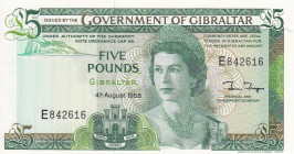Gibraltar 5 Pounds 1988