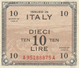 Italy 10 Lire 1943 Military Currency WWII