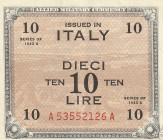 Italy 10 Lire 1943 Military Currency WWII