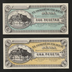 Spain 1, 2 Peseta 1936