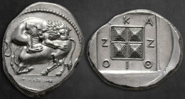 Macedon. Akanthos circa 430-390 BC. Alexios, magistrate. Tetradrachm AR