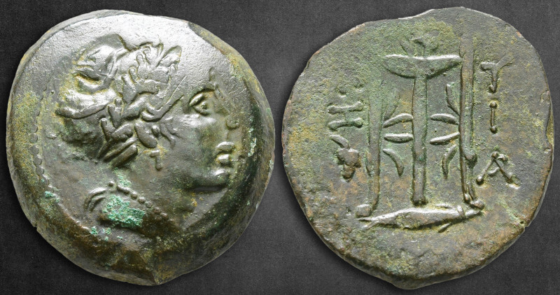 Mysia. Kyzikos circa 300-200 BC. 
Bronze Æ

26 mm, 13,62 g

Head of Kore So...