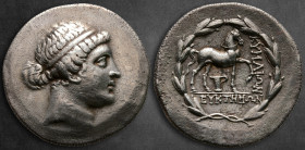 Aiolis. Kyme  circa 165-145 BC. Euktemon, magistrate. Tetradrachm AR