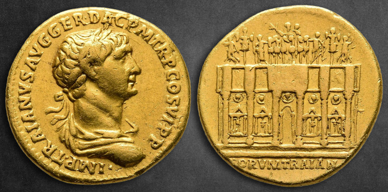 Trajan AD 98-117. Rome
Aureus AV

19 mm, 7,25 g

IMP TRAIANVS AVG GER DAC P...