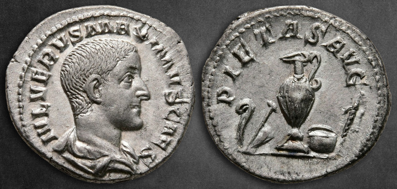 Maximus, Caesar AD 236-238. Rome
Denarius AR

19 mm, 3,15 g

IVL VERVS MAXI...