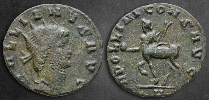 Gallienus AD 253-268. Rome
Antoninianus Æ

20 mm, 2,26 g

GALLIENVS AVG, ra...