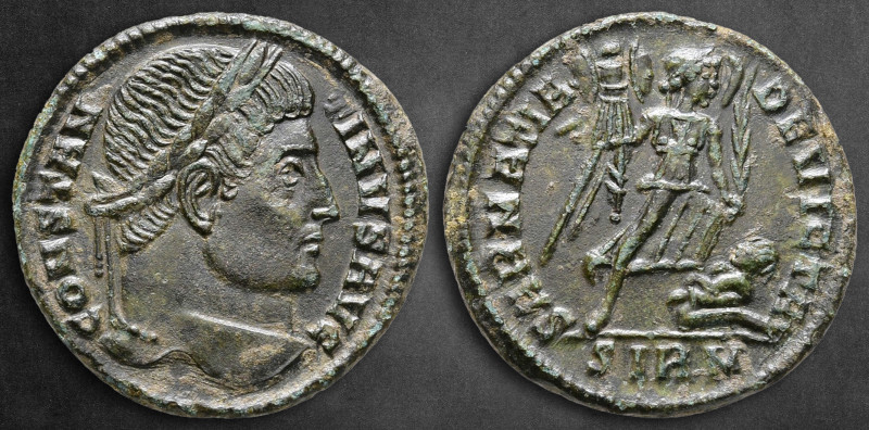 Constantine I the Great AD 306-337. Sirmium
Follis Æ

19 mm, 2,78 g

CONSTA...