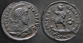 Theodosius I AD 379-395. Struck AD 378-383. Constantinople. Follis Æ