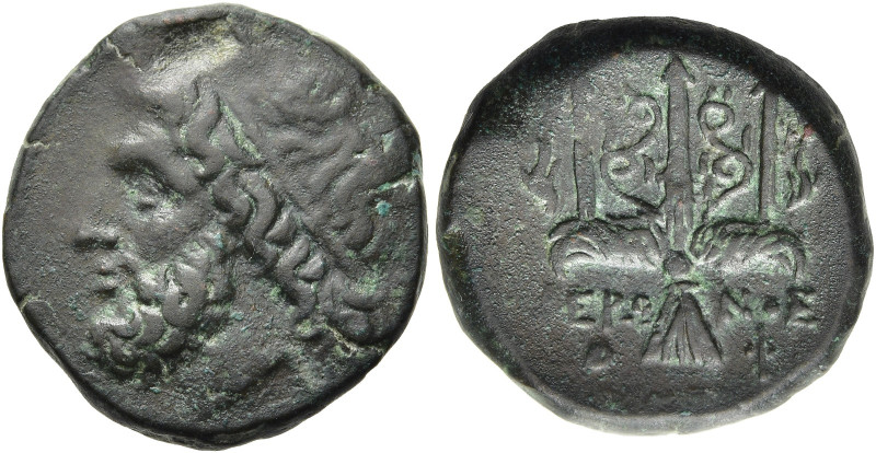 SIZILIEN. SYRAKUS 
Hieron II., 274 - 216 v. Chr. AE ø 19mm (6,47g). Vs.: Kopf d...