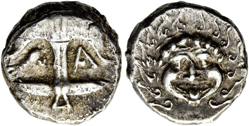 THRAKIEN. APOLLONIA PONTICA 
Drachme ø 14mm (3,22g). 5. - 4. Jh. v. Chr. Vs.: A...