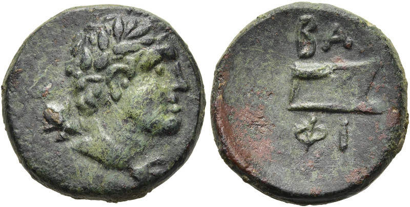 MAKEDONISCHE KÖNIGE. 
Philipp V., 221 - 179 v. Chr. AE ø 17mm (4,33g). Nach 183...