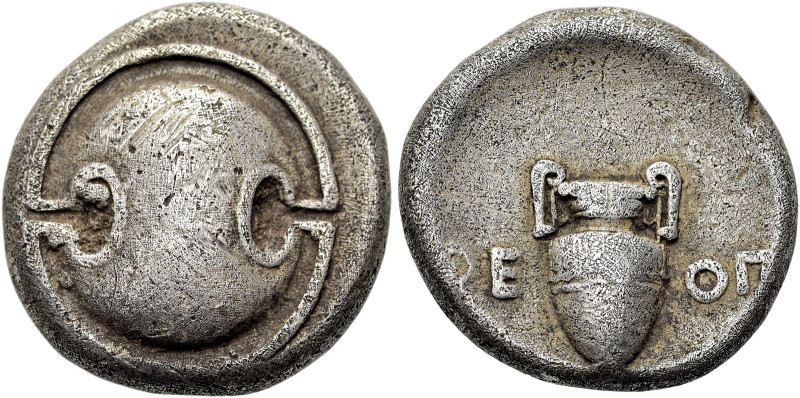 BÖOTIEN. THEBEN 
Stater ø 22mm (11,91g). 363 - 338 v. Chr. Magistrat Theop. Vs....