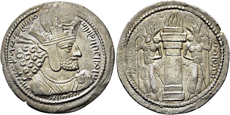 SASANIDEN. 
Shapur I., 240 - 270 n. Chr. Drachme ø 27mm (4,19g). ca. 244 - 252/...