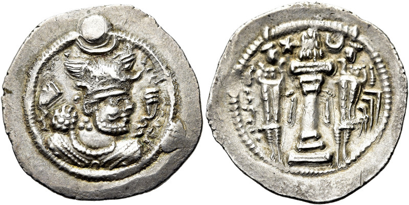 SASANIDEN. 
Peroz I., 459 - 484 n. Chr. Drachme ø 27mm (4,14g). Vs.: Büste des ...