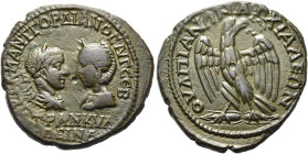 THRAKIEN. ANCHIALOS 
Gordian III. und Tranquillina, 241 - 244 n. Chr. AE ø 28mm (12,09g). Vs.: ΑΥΤ Κ Μ ΑΝΤ ΓΟΡΔΙΑΝΟΣ ΑΥΓ ΣΕΒ / ΤΡΑΝΚΥΛ/ΛΕΙΝΑ, drapier...