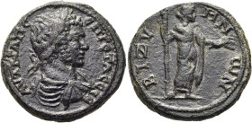 THRAKIEN. BIZYE 
Geta, 209 - 212 n. Chr. AE ø 27mm (12,46g). Vs.: ΑΥΤ ΚΡΑ Π Σ-ΕΠ ΓΕΤΑΣ ΣΕΒ, drapierte Panzerbüste mit Lorbeerkranz n. r. Rs.: ΒΙΖΥ-ΗΝ...