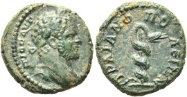 THRAKIEN. TRAIANOPOLIS 
Caracalla als Augustus, 211 - 217 n. Chr. AE Kleinbronze ø 17mm (3,43g). Vs.: [ΑΝΤΩΝΕΙΝΟΣ] ΠΙΟΣ ΑΥΓΟ, Kopf mit Lorbeerkranz n...