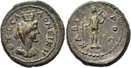 MAKEDONIEN. THESSALONIKI 
Pseudo-autonom. AE Kleinbronze ø 21mm (6,99g). Zeit des Commodus, 161 - 180 n. Chr. Vs.: ΘΕΣΣΑ- ΛΟΝΙΚΗ, drapierte Büste der...