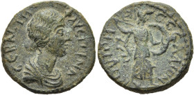 THESSALIEN. THESSALISCHER BUND 
Faustina II., 147 - 176 n. Chr. AE ø 20mm (5,04g). Vs.: ΦΑΥΣΤΕΙΝΑ ΣΕΒΑΣΤΗ, drapierte Büste n. r. Rs.: ΚΟΙΝΟΝ Θ-ΕΣΣΑΛΩ...