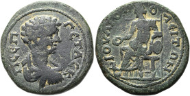 BITHYNIEN. IULIOPOLIS 
Geta als Caesar, 197 - 209 n. Chr. AE ø 27mm (13,00g). Vs.: Π ΣΕΠ ΓΕΤΑΣ Κ, drapierte Büste n. r. Rs.: ΙΟΥΛΙΟΠ-Ο-ΛΕΙΤΩΝ, Kybele...