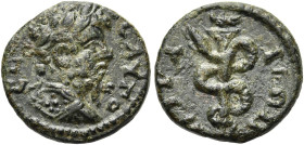 BITHYNIEN. NIKAIA 
Septimius Severus, 193 - 211 n. Chr. AE ø 14mm (1,89g). Vs.: ΣΕΟΥΗΡ-ΟΣ ΑΥΤΟ, Panzerbüste mit Lorbeerkranz n. r. Rs.: ΝΙΚΑ-ΙΕΩΝ, Sc...