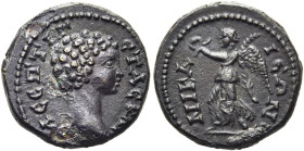 BITHYNIEN. NIKAIA 
Geta als Caesar, 198 - 209 n. Chr. AE ø 16mm (3,01g). Vs.: Λ ΣΕΠΤΙ Γ-ΕΤΑΣ ΚΑΙ, Kopf n. r. Rs.: ΝΙΚΑ-ΙΕΩΝ, Nike mit Kranz u. Palmzw...