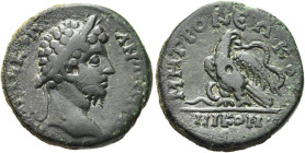 BITHYNIEN. NIKOMEDIA 
Commodus Augustus, 177 - 192 n. Chr. AE ø 22mm (8,44g). Vs.: ΑΥ Κ Μ ΑΥ ΚΟΜ ΑΝΤΩΝΙΝ, Kopf mit Lorbeerkranz n. r. Rs.: ΜΗΤΡΟ ΝΕΩΚ...