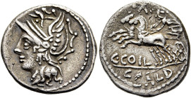 RÖMISCHE REPUBLIK. RÖMISCHE REPUBLIK NACH 211 V. CHR 
C. Coelius Caldus, 104 v. Chr. Denar ø 18mm (3,39g). Mzst. Rom. Vs.: Kopf der Roma n. l. Rs.: C...