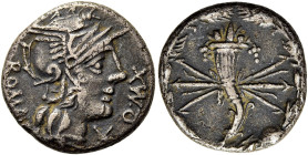 RÖMISCHE REPUBLIK. RÖMISCHE REPUBLIK NACH 211 V. CHR 
Q. Fabius Maximus, 82 - 80 v. Chr. Quinar ø 17mm (3,74g). Mzst. Rom. Vs.: ROMA / Q MAX, Kopf de...