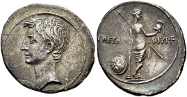 RÖMISCHE KAISERZEIT. 
Augustus, 27 v. Chr. - 14 n. Chr. Denar ø 19mm (3,61g). 29 v. Chr. Mzst. Rom. Vs.: Kopf n. l. Rs.: CAESAR - DIVI F, Venus in Rü...