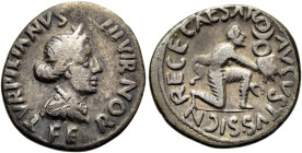 RÖMISCHE KAISERZEIT. 
Augustus, 27 v. Chr. - 14 n. Chr. Denar ø 19mm (3,53g). 19 v. Chr. Mzst. Rom. Münzmeister P. Petronius Turpilianus. Vs.: TVRPIL...