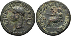 RÖMISCHE KAISERZEIT. 
Divus Augustus, ab 14 n. Chr. AE Dupondius ø 32mm (15,79g). Geprägt unter Caligula, 40 - 41 n. Chr. Mzst. Rom. Vs.: DIVVS AVGVS...