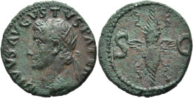 RÖMISCHE KAISERZEIT. 
Divus Augustus, ab 14 n. Chr. AE As ø 27mm (11,30g). Geprägt unter Tiberius, ca. 34 - 37 n. Chr. Mzst. Rom. Vs.: DIVVS AVGVSTVS...