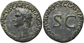 RÖMISCHE KAISERZEIT. 
Germanicus, 15 v. Chr. - 19 n. Chr. AE Dupondius ø 25mm (8,77g). Geprägt unter Caligula, 37 - 38 n. Chr. Mzst. Rom. Vs.: GERMAN...